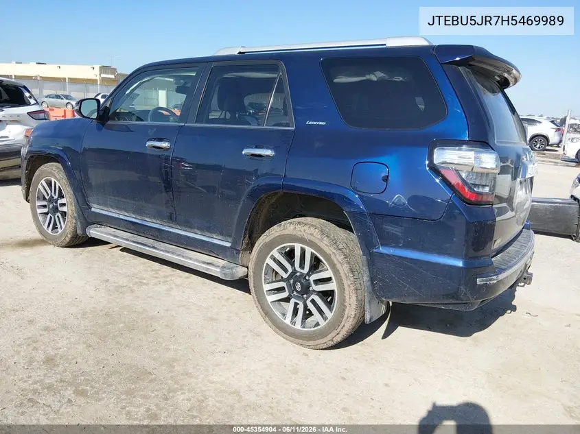 2017 Toyota 4Runner Limited VIN: JTEBU5JR7H5469989 Lot: 45354904