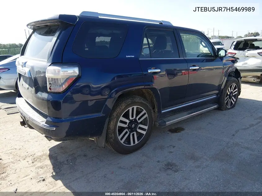 2017 Toyota 4Runner Limited VIN: JTEBU5JR7H5469989 Lot: 45354904