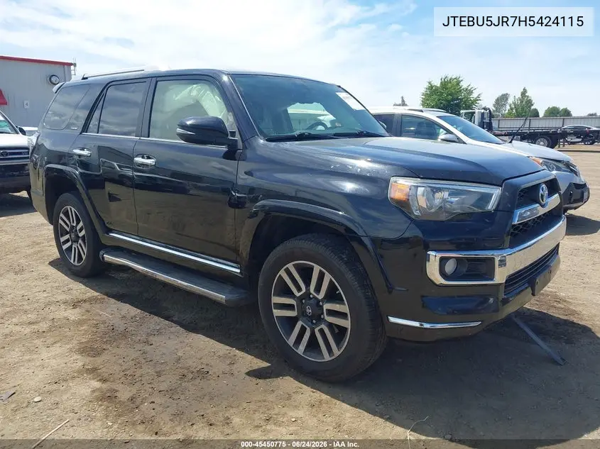 2017 Toyota 4Runner Limited VIN: JTEBU5JR7H5424115 Lot: 45450775