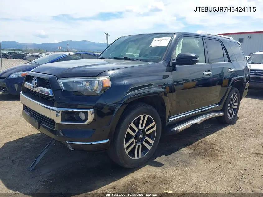 2017 Toyota 4Runner Limited VIN: JTEBU5JR7H5424115 Lot: 45450775