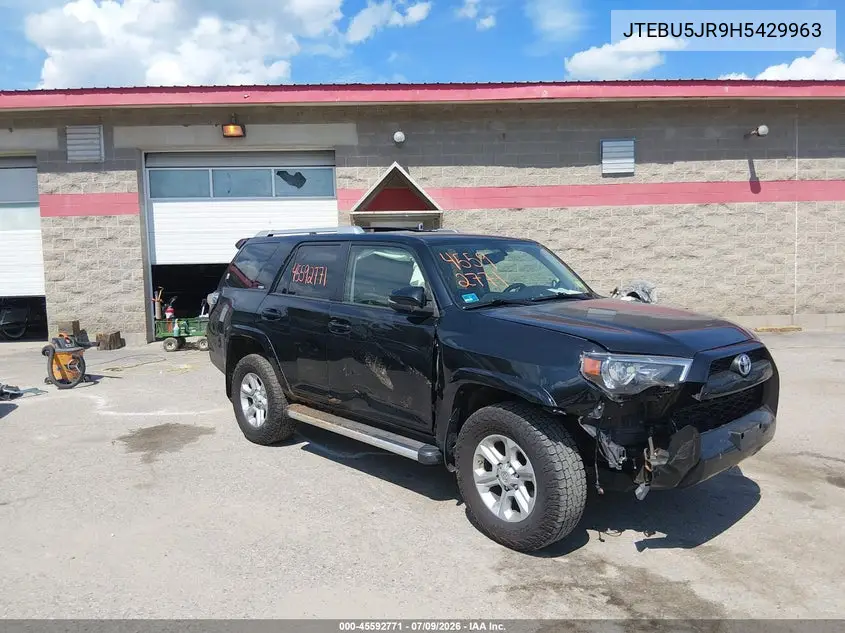2017 Toyota 4Runner Sr5 Premium VIN: JTEBU5JR9H5429963 Lot: 45592771