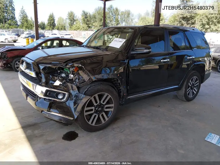 2017 Toyota 4Runner Limited VIN: JTEBU5JR2H5480379 Lot: 45633489