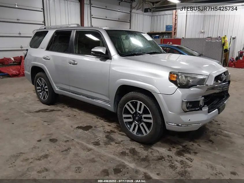 2017 Toyota 4Runner Limited VIN: JTEBU5JR7H5425734 Lot: 45635253