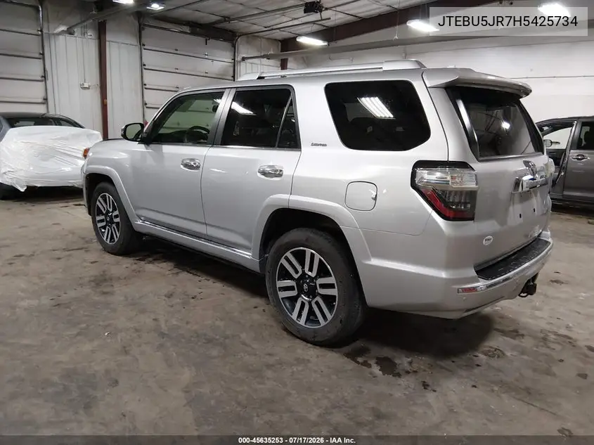 2017 Toyota 4Runner Limited VIN: JTEBU5JR7H5425734 Lot: 45635253