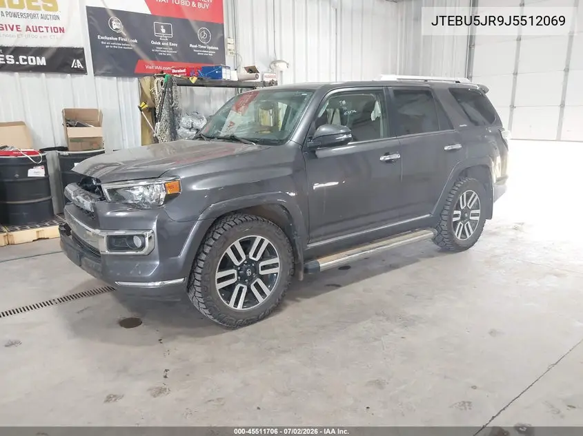 2018 Toyota 4Runner Limited VIN: JTEBU5JR9J5512069 Lot: 45511706
