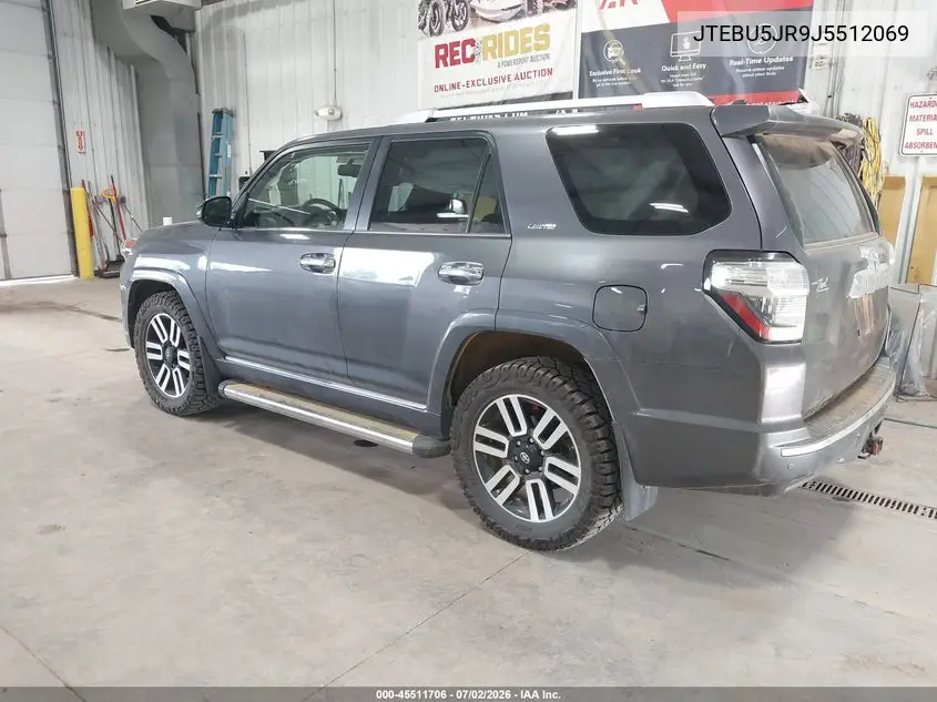2018 Toyota 4Runner Limited VIN: JTEBU5JR9J5512069 Lot: 45511706