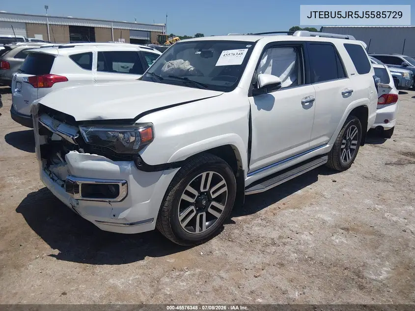 2018 Toyota 4Runner Limited VIN: JTEBU5JR5J5585729 Lot: 45576348