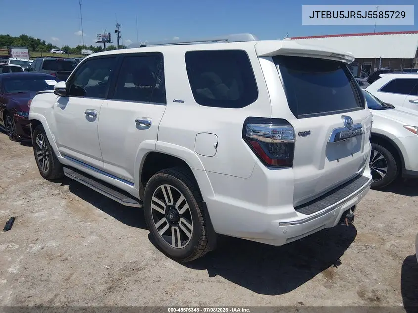 2018 Toyota 4Runner Limited VIN: JTEBU5JR5J5585729 Lot: 45576348