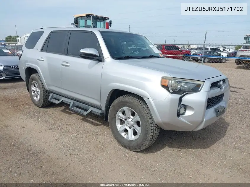 2018 Toyota 4Runner Sr5 VIN: JTEZU5JRXJ5171702 Lot: 45621738