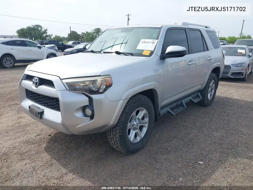 2018 Toyota 4Runner Sr5 VIN: JTEZU5JRXJ5171702 Lot: 45621738