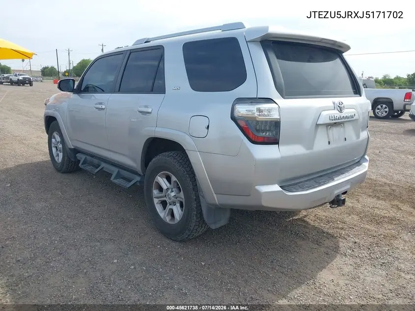 2018 Toyota 4Runner Sr5 VIN: JTEZU5JRXJ5171702 Lot: 45621738