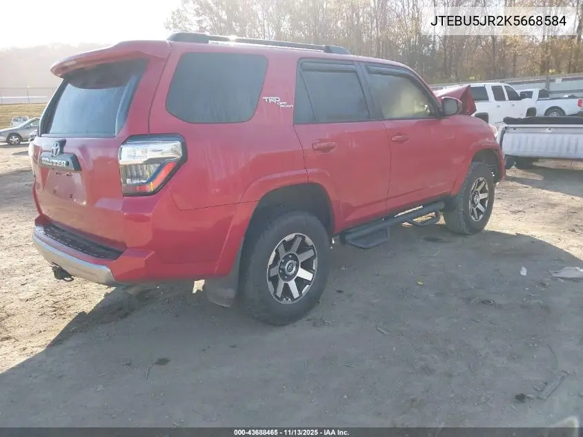 JTEBU5JR2K5668584 2019 Toyota 4Runner Trd Off Road