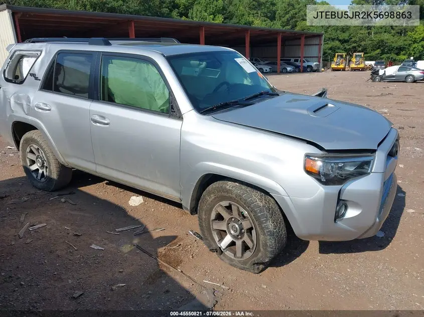 2019 Toyota 4Runner Trd Off Road Premium VIN: JTEBU5JR2K5698863 Lot: 45550821