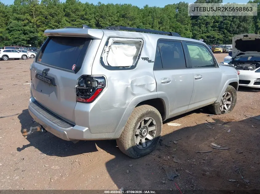 2019 Toyota 4Runner Trd Off Road Premium VIN: JTEBU5JR2K5698863 Lot: 45550821