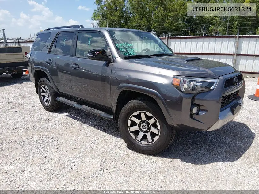 2019 Toyota 4Runner Trd Off Road Premium VIN: JTEBU5JR0K5631324 Lot: 45674039