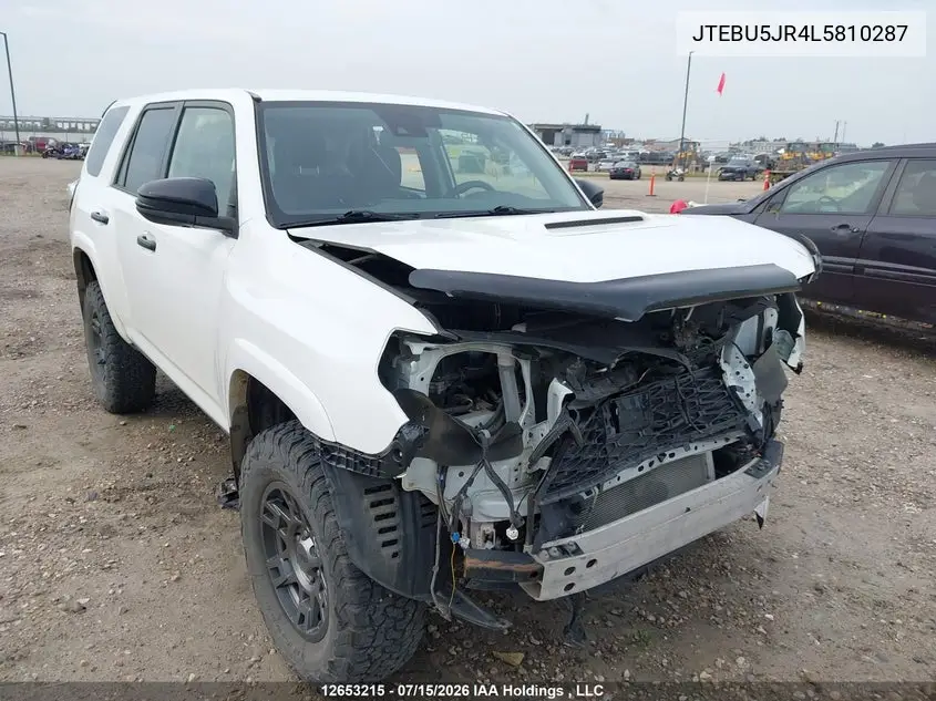 2020 Toyota 4Runner VIN: JTEBU5JR4L5810287 Lot: 12653215