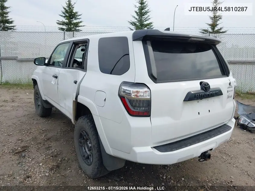 2020 Toyota 4Runner VIN: JTEBU5JR4L5810287 Lot: 12653215