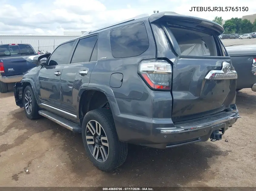 2020 Toyota 4Runner Limited VIN: JTEBU5JR3L5765150 Lot: 45655706