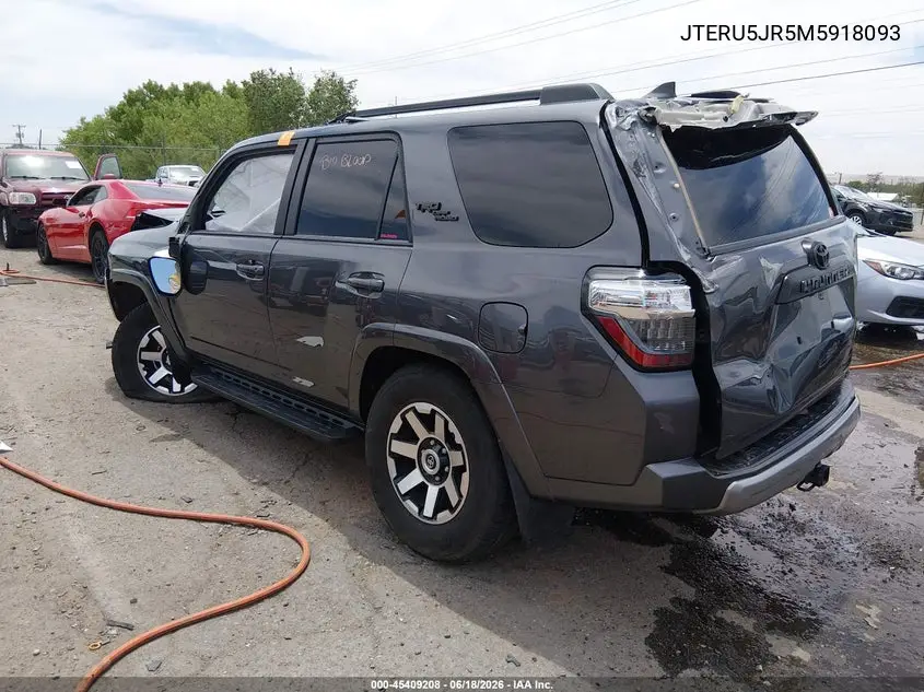 2021 Toyota 4Runner Trd Off Road Premium VIN: JTERU5JR5M5918093 Lot: 45409208