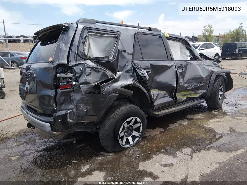 2021 Toyota 4Runner Trd Off Road Premium VIN: JTERU5JR5M5918093 Lot: 45409208