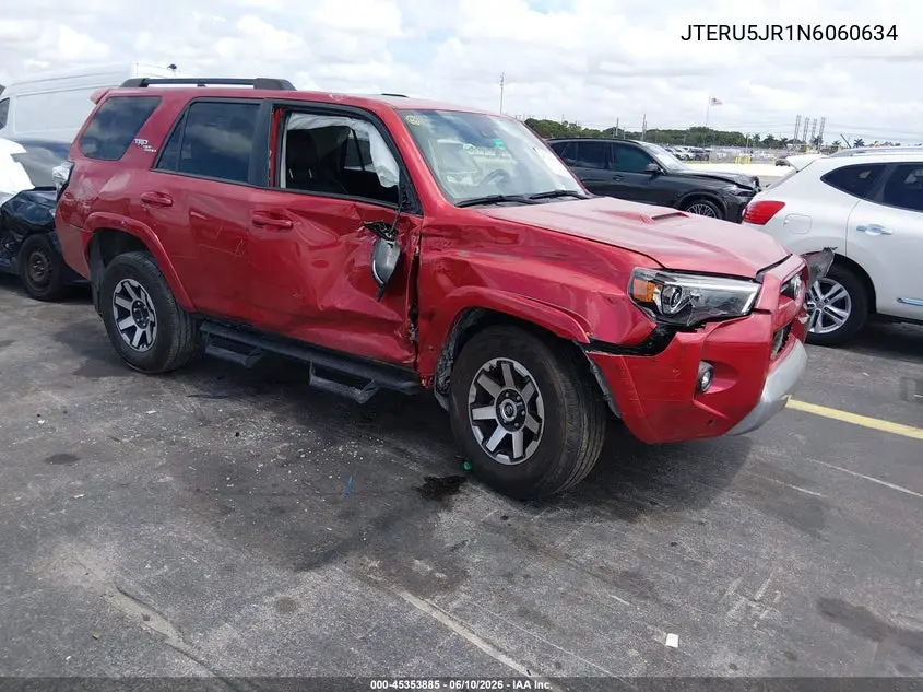 2022 Toyota 4Runner Trd Off Road Premium VIN: JTERU5JR1N6060634 Lot: 45353885