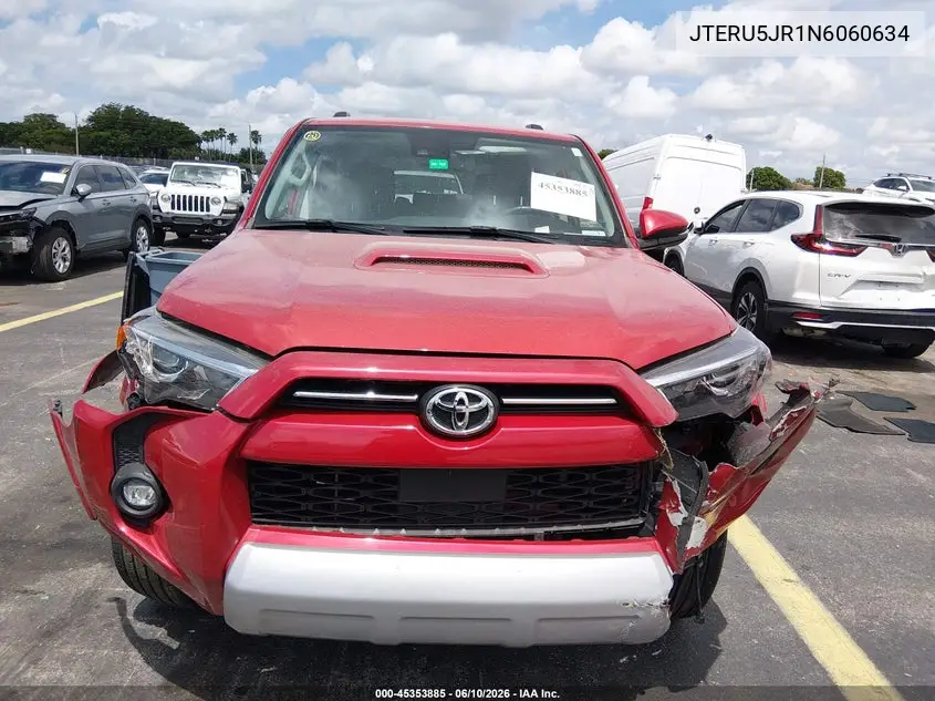 2022 Toyota 4Runner Trd Off Road Premium VIN: JTERU5JR1N6060634 Lot: 45353885