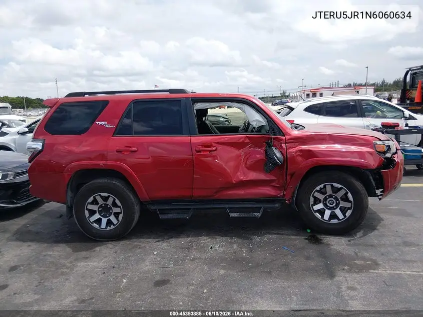 2022 Toyota 4Runner Trd Off Road Premium VIN: JTERU5JR1N6060634 Lot: 45353885