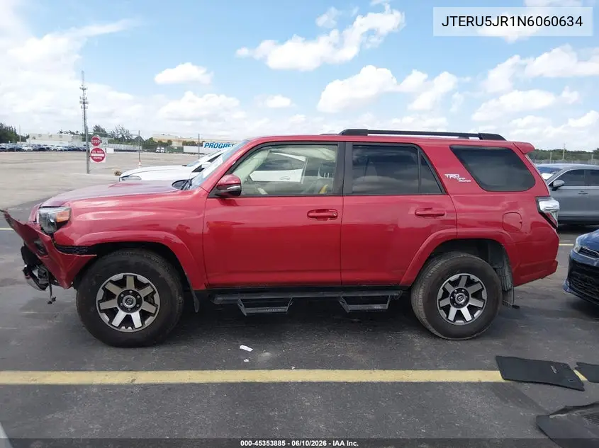 2022 Toyota 4Runner Trd Off Road Premium VIN: JTERU5JR1N6060634 Lot: 45353885