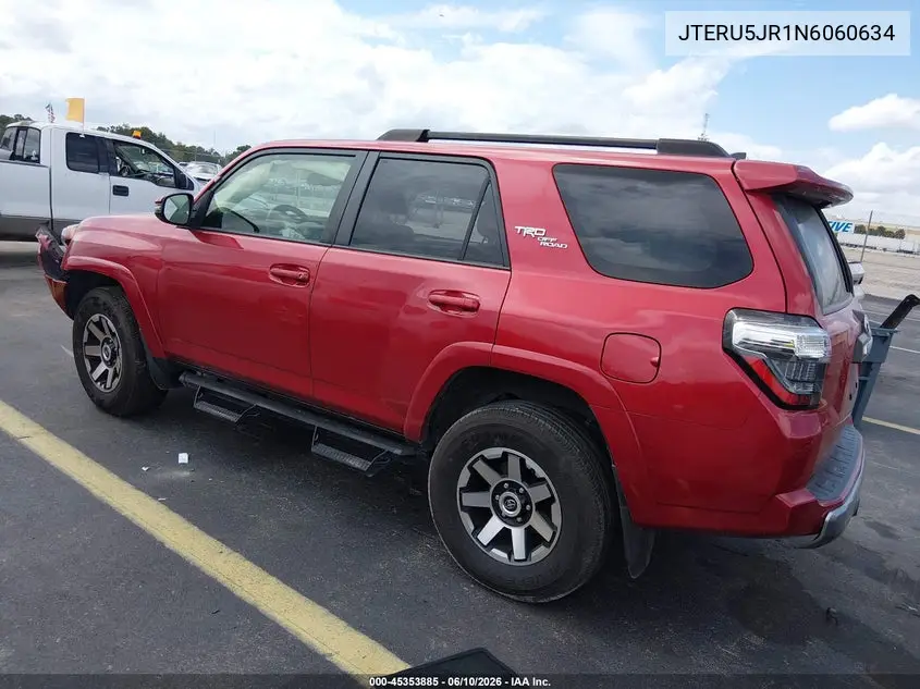 2022 Toyota 4Runner Trd Off Road Premium VIN: JTERU5JR1N6060634 Lot: 45353885