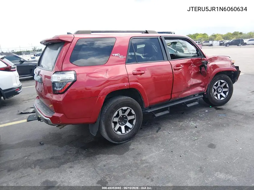 2022 Toyota 4Runner Trd Off Road Premium VIN: JTERU5JR1N6060634 Lot: 45353885