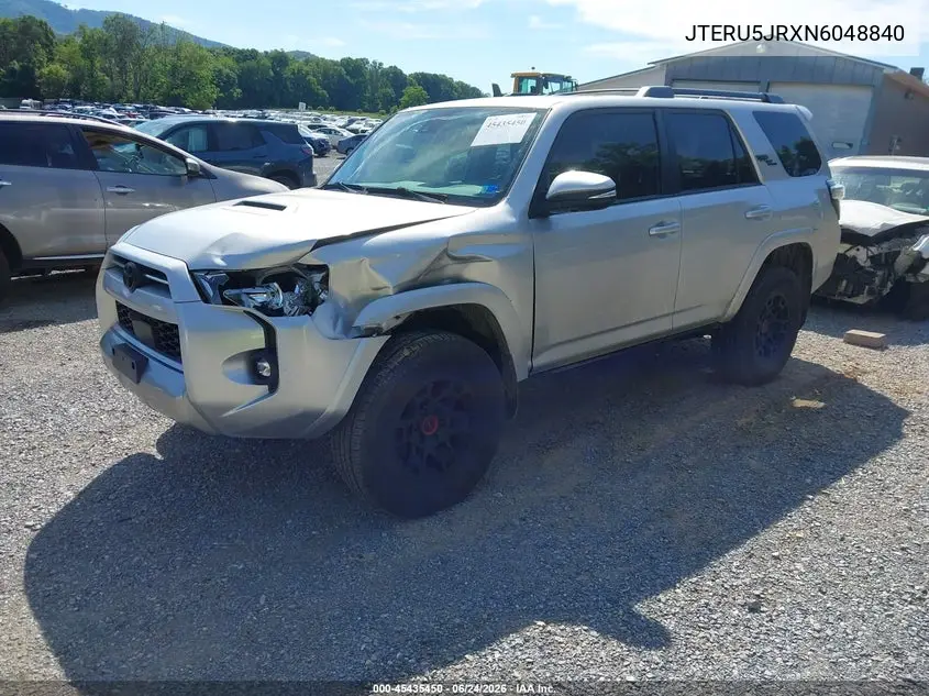 2022 Toyota 4Runner Trd Off Road Premium VIN: JTERU5JRXN6048840 Lot: 45435450