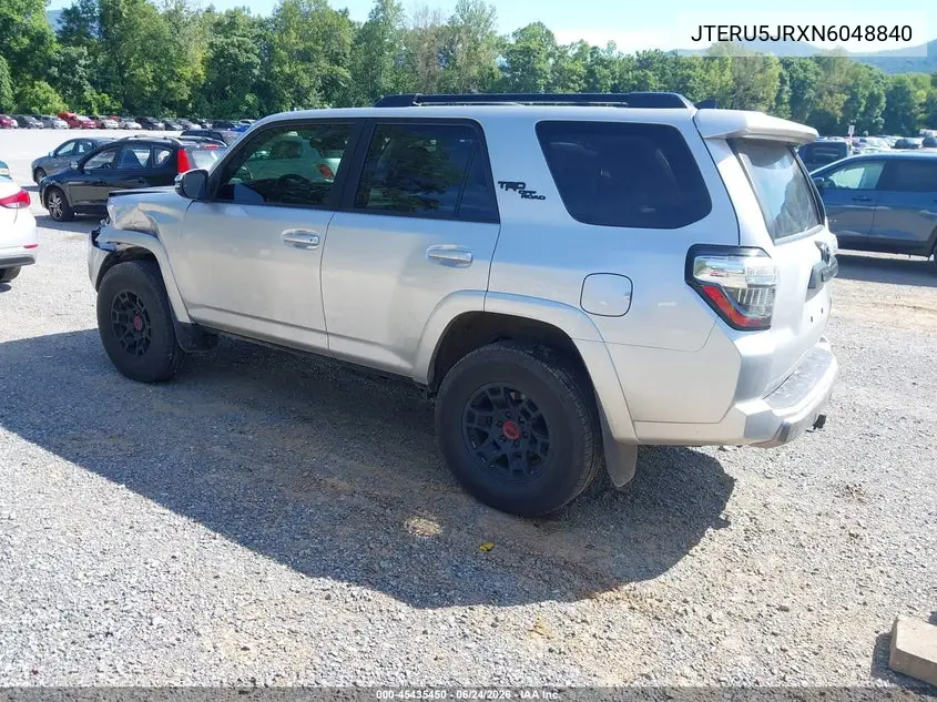 2022 Toyota 4Runner Trd Off Road Premium VIN: JTERU5JRXN6048840 Lot: 45435450