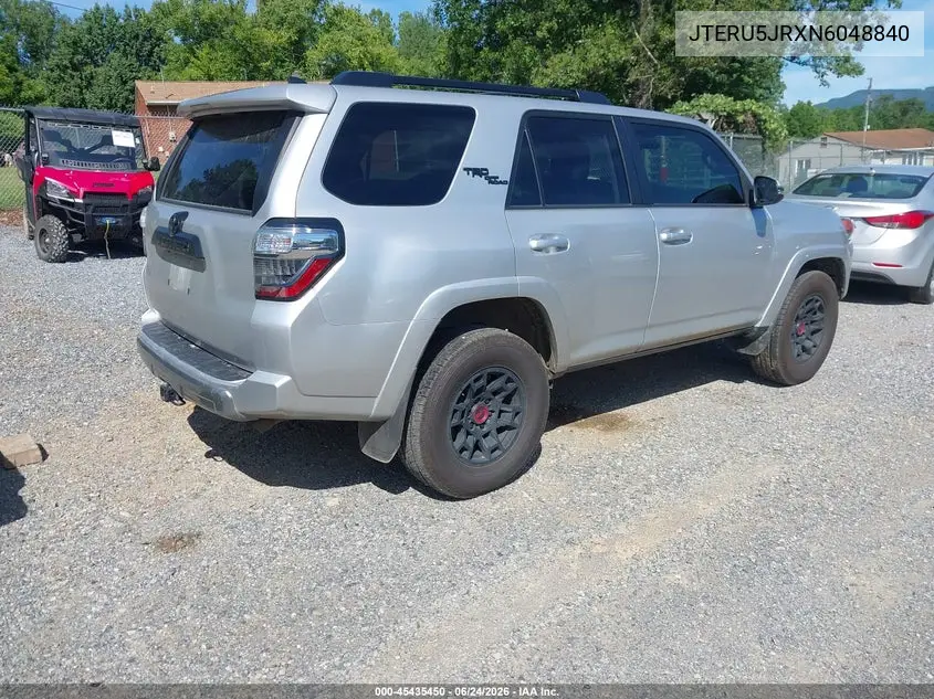 2022 Toyota 4Runner Trd Off Road Premium VIN: JTERU5JRXN6048840 Lot: 45435450