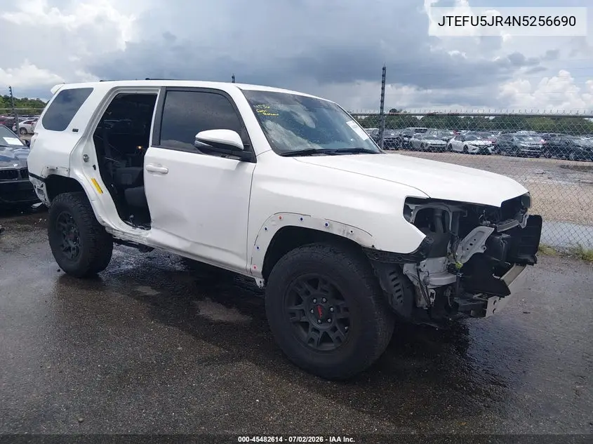 2022 Toyota 4Runner Sr5 Premium VIN: JTEFU5JR4N5256690 Lot: 45482614