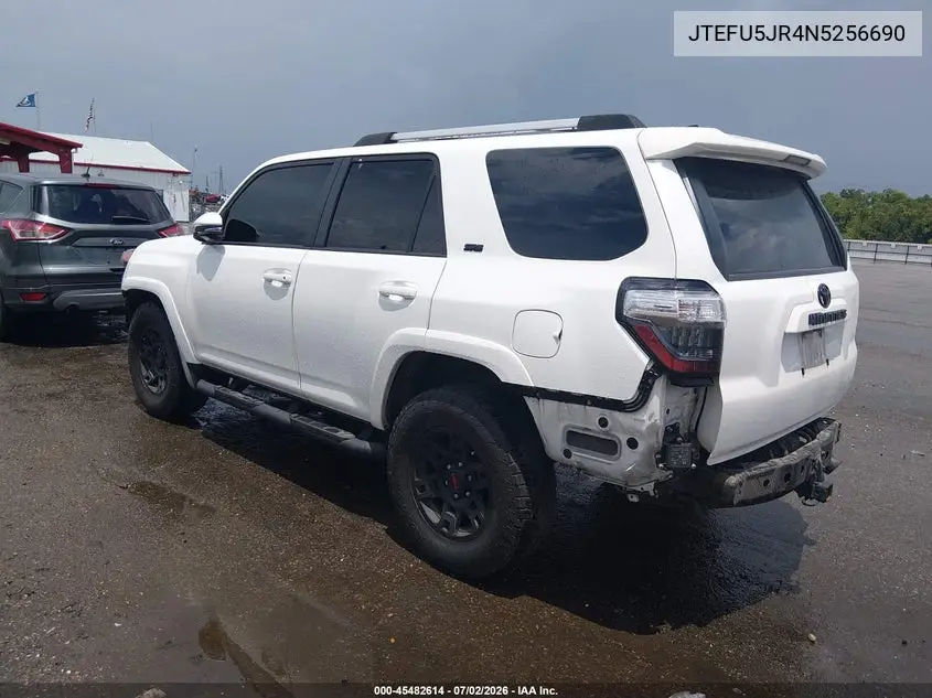 2022 Toyota 4Runner Sr5 Premium VIN: JTEFU5JR4N5256690 Lot: 45482614