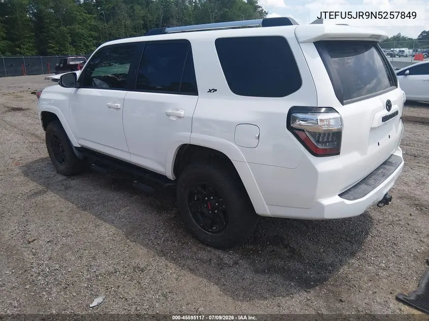 2022 Toyota 4Runner Sr5 Premium VIN: JTEFU5JR9N5257849 Lot: 45595117