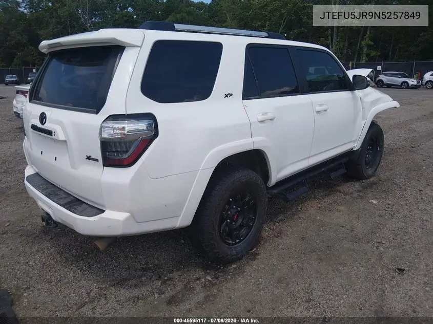 2022 Toyota 4Runner Sr5 Premium VIN: JTEFU5JR9N5257849 Lot: 45595117