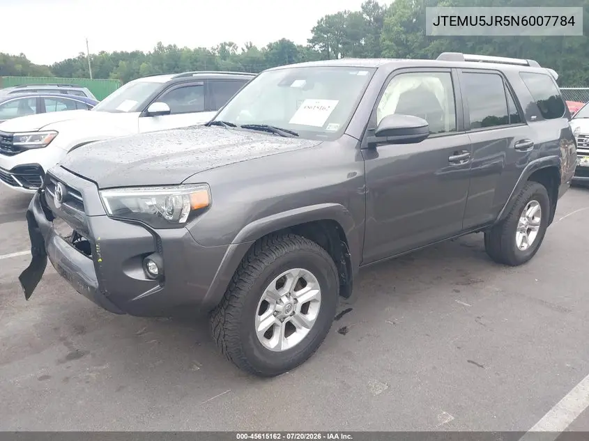 2022 Toyota 4Runner Sr5 VIN: JTEMU5JR5N6007784 Lot: 45615162