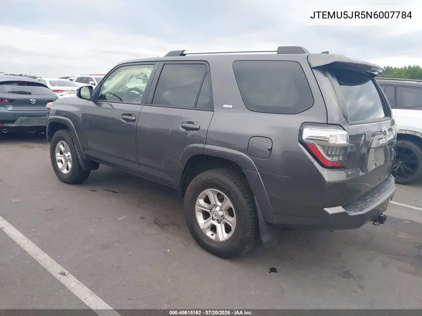 2022 Toyota 4Runner Sr5 VIN: JTEMU5JR5N6007784 Lot: 45615162