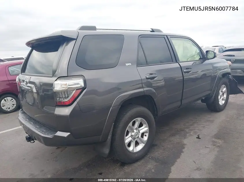 2022 Toyota 4Runner Sr5 VIN: JTEMU5JR5N6007784 Lot: 45615162
