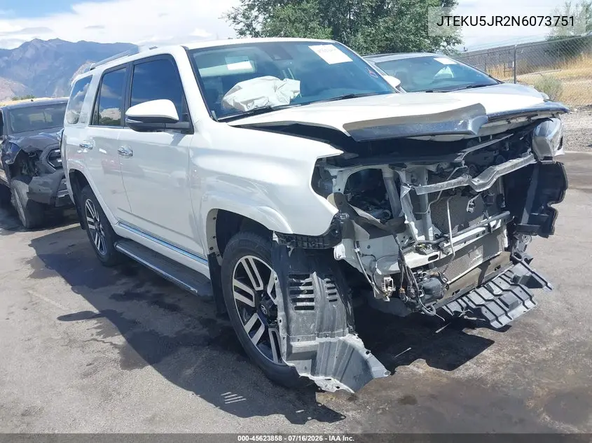 2022 Toyota 4Runner Limited VIN: JTEKU5JR2N6073751 Lot: 45623858