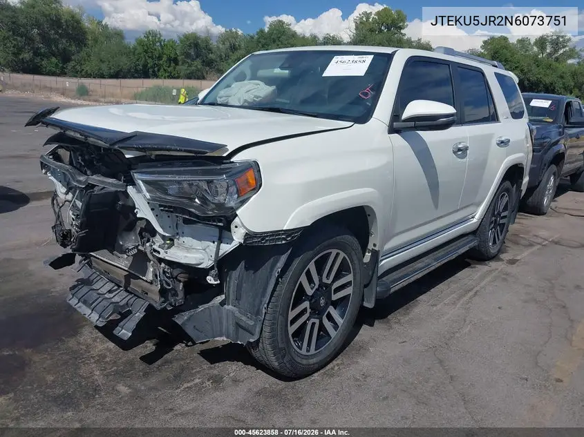 2022 Toyota 4Runner Limited VIN: JTEKU5JR2N6073751 Lot: 45623858