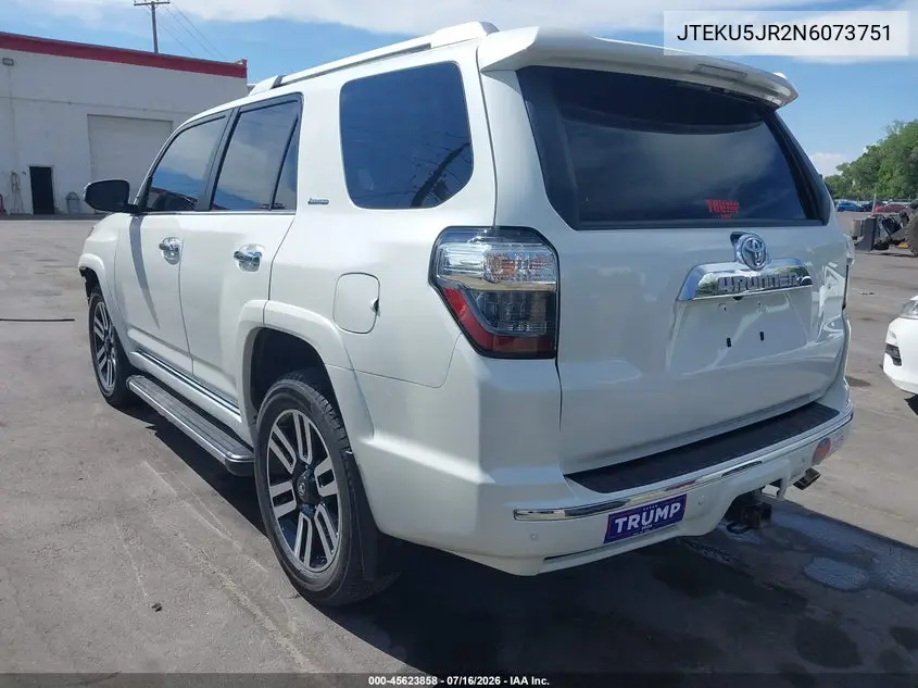 2022 Toyota 4Runner Limited VIN: JTEKU5JR2N6073751 Lot: 45623858