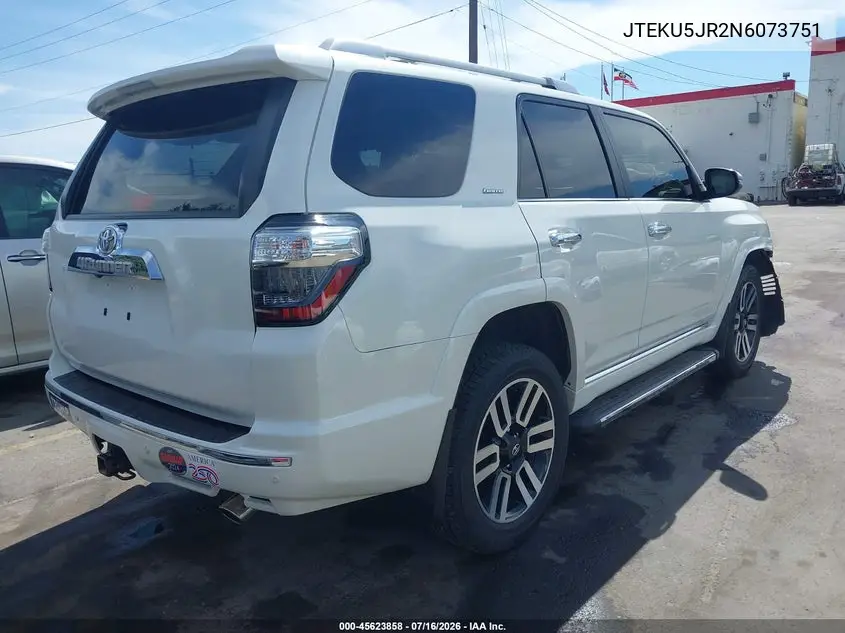 2022 Toyota 4Runner Limited VIN: JTEKU5JR2N6073751 Lot: 45623858