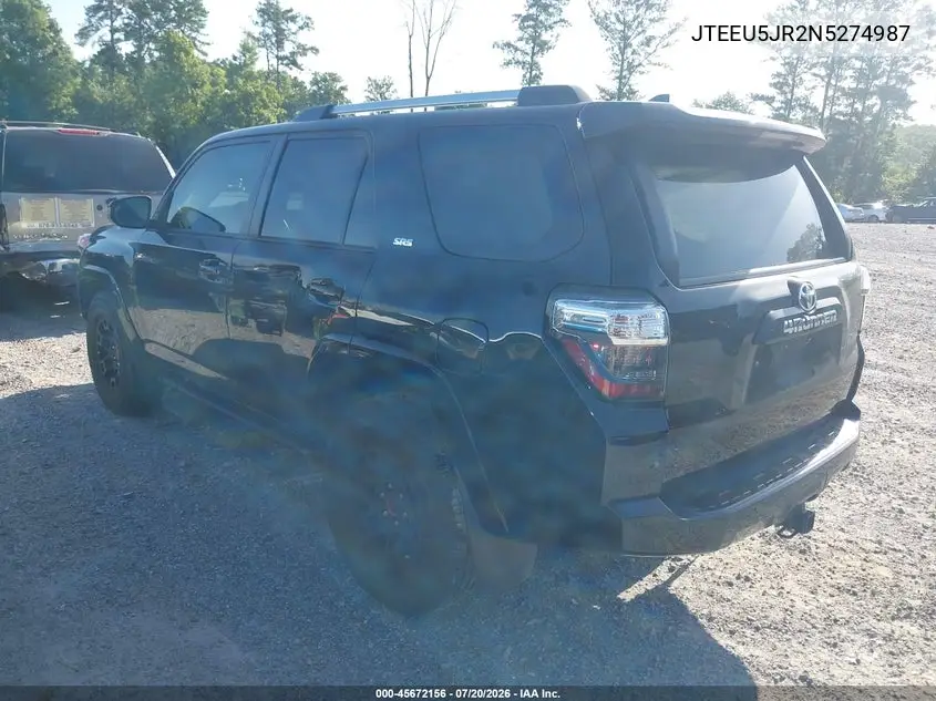 2022 Toyota 4Runner Sr5 VIN: JTEEU5JR2N5274987 Lot: 45672156