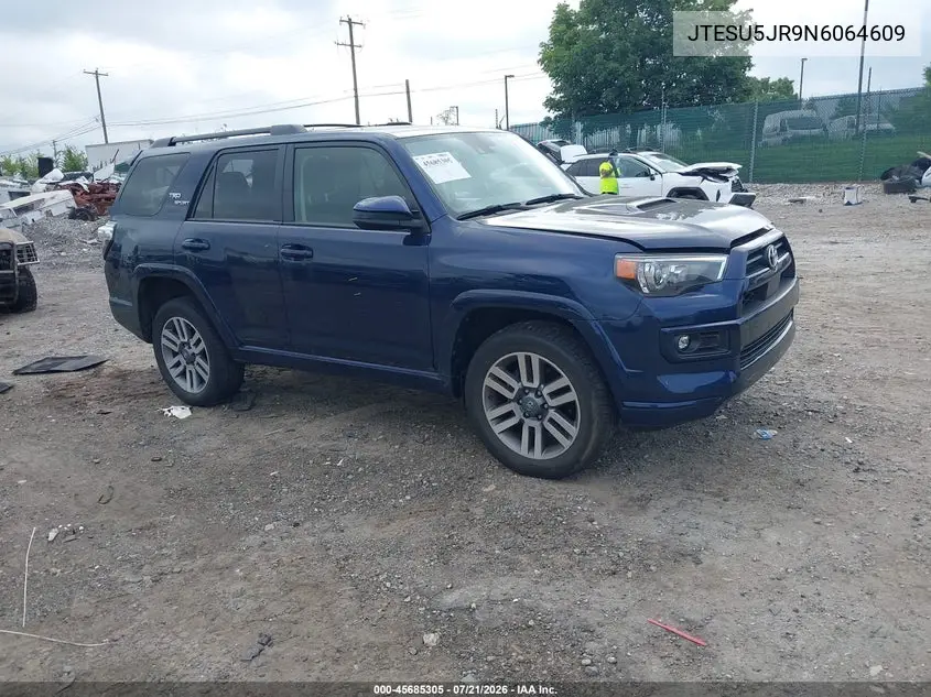 2022 Toyota 4Runner Trd Sport VIN: JTESU5JR9N6064609 Lot: 45685305