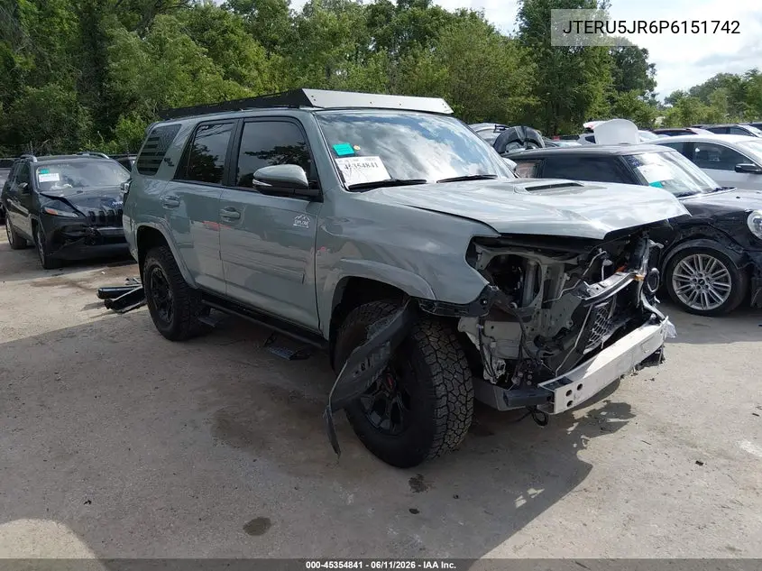 2023 Toyota 4Runner Trd Off Road Premium VIN: JTERU5JR6P6151742 Lot: 45354841