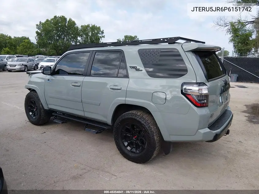 2023 Toyota 4Runner Trd Off Road Premium VIN: JTERU5JR6P6151742 Lot: 45354841
