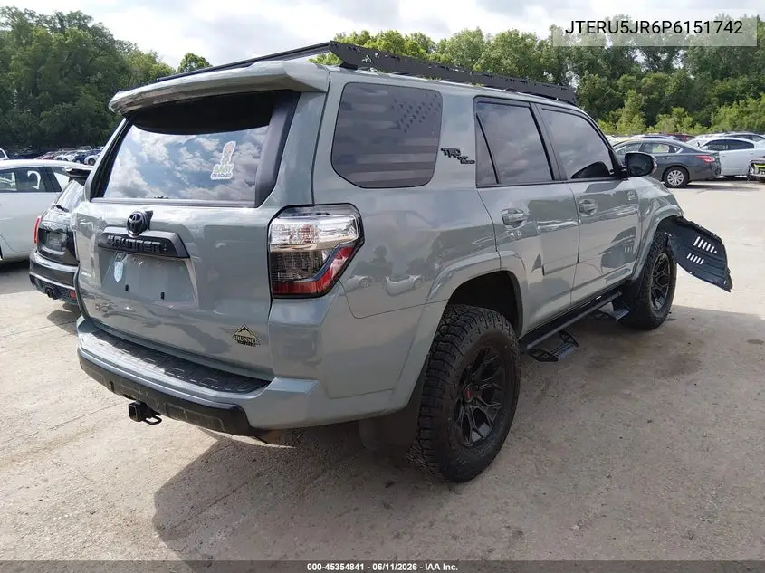 2023 Toyota 4Runner Trd Off Road Premium VIN: JTERU5JR6P6151742 Lot: 45354841