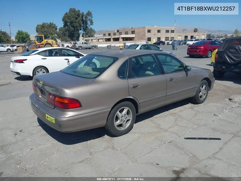 1998 Toyota Avalon Xls VIN: 4T1BF18BXWU212257 Lot: 45670711